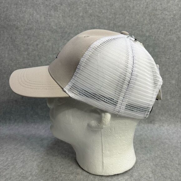 Tommy Bahama Hat Tip Your Cap Baseball Trucker Hat Adjustable White & Tan New - Picture 2 of 5